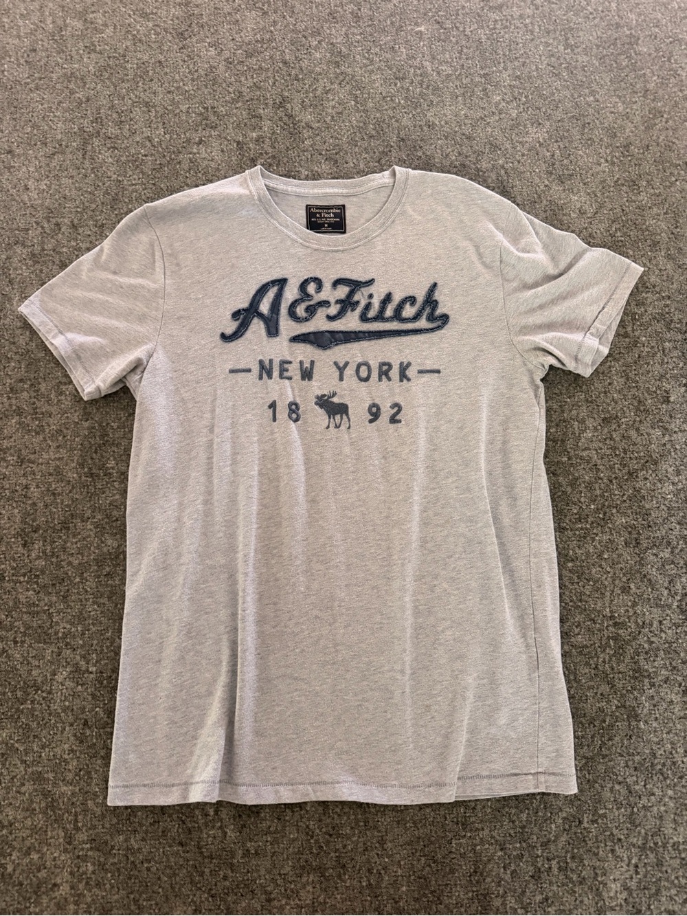 Abercrombie & Fitch Light Blue Short-Sleeve Tee with Navy Logo